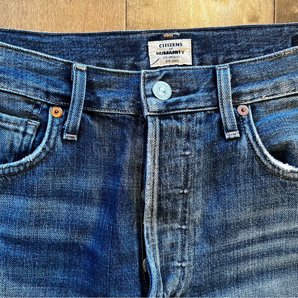 Citizens of Humanity Liya High Rise Classic Fit Crop Jeans DARK WASH - Picture 6 of 8